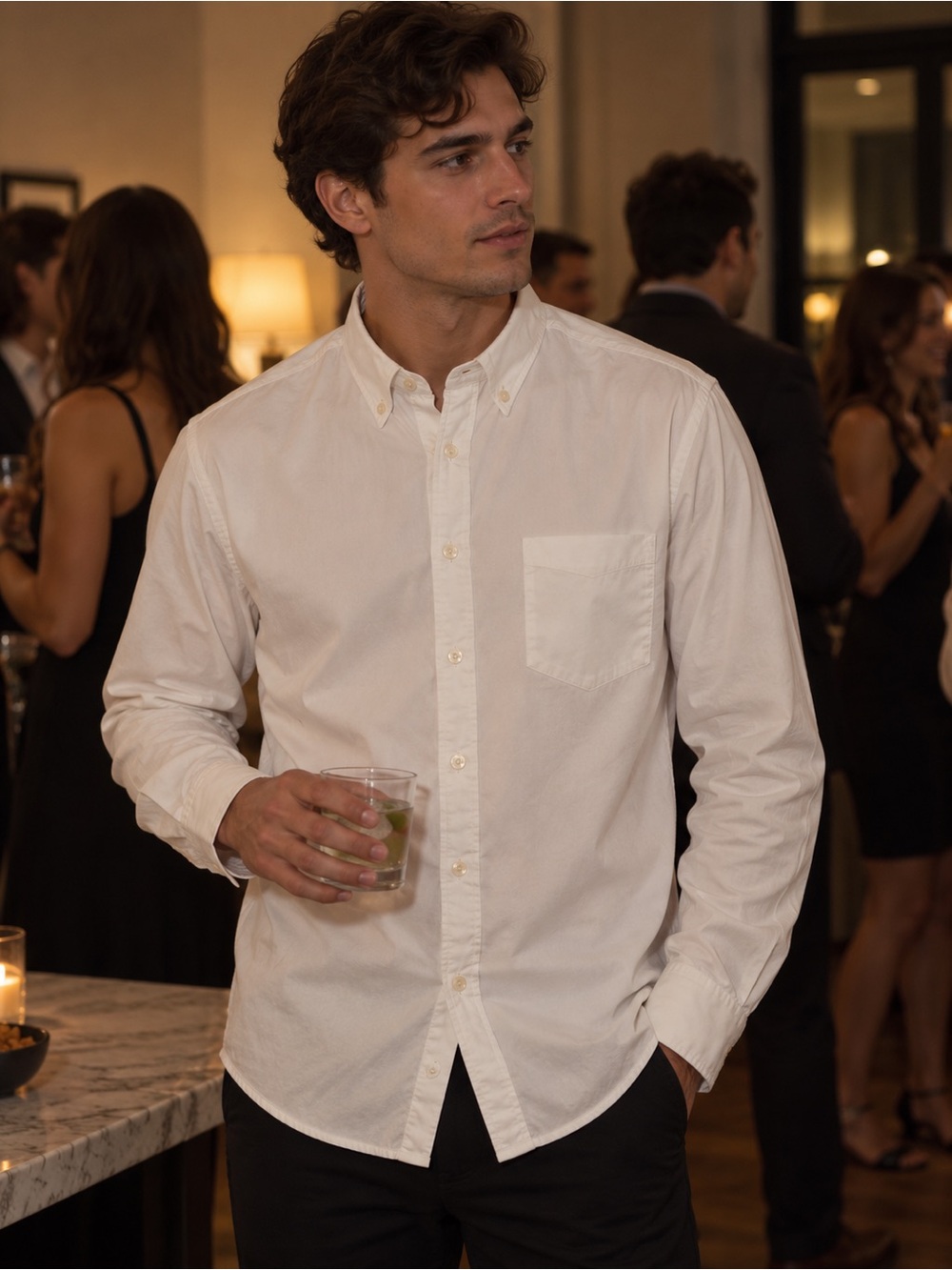 J. Crew White Button-Down Casual Shirt